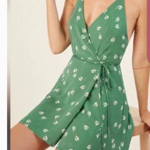 reformation mini wrap dress